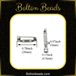 Silver Brooch Bar Pin Safety Back Clasp
