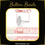 Silver Iron Flat Stud Earrings