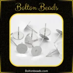 Silver Iron Flat Stud Earrings