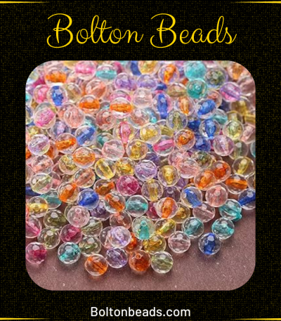 8mm multi-colored crystal acrylic beads with approximately 80 beads for jewelry making.